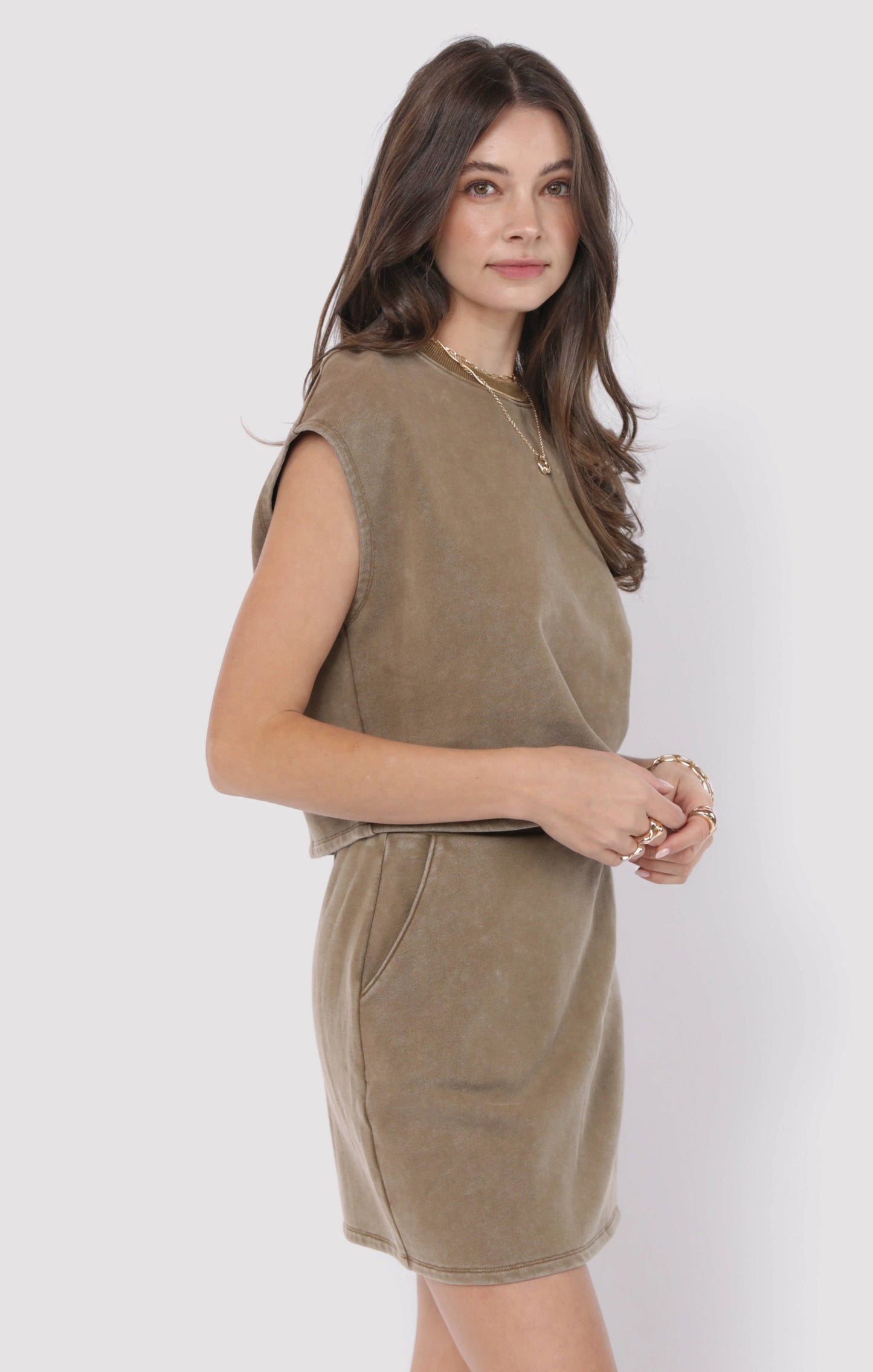  Little Games Terry Knit Top, Washed Taupe | Sadie & Sage
