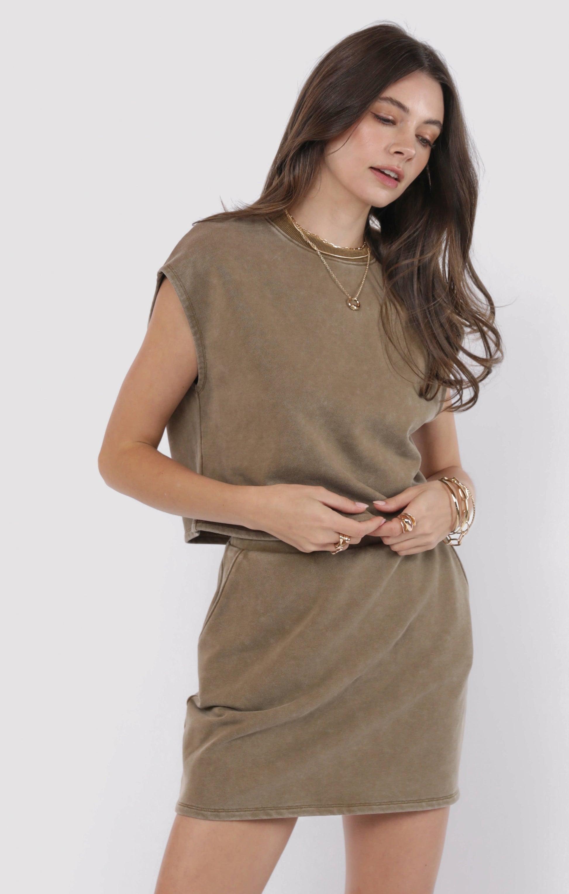  Little Games Terry Knit Top, Washed Taupe | Sadie & Sage