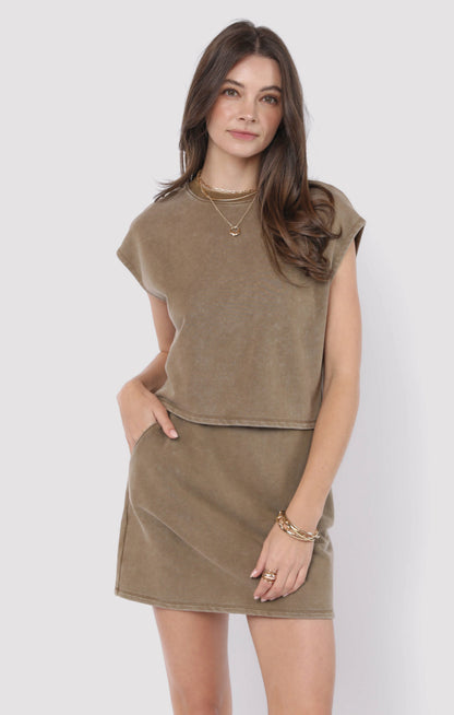  Little Games Terry Knit Top, Washed Taupe | Sadie & Sage