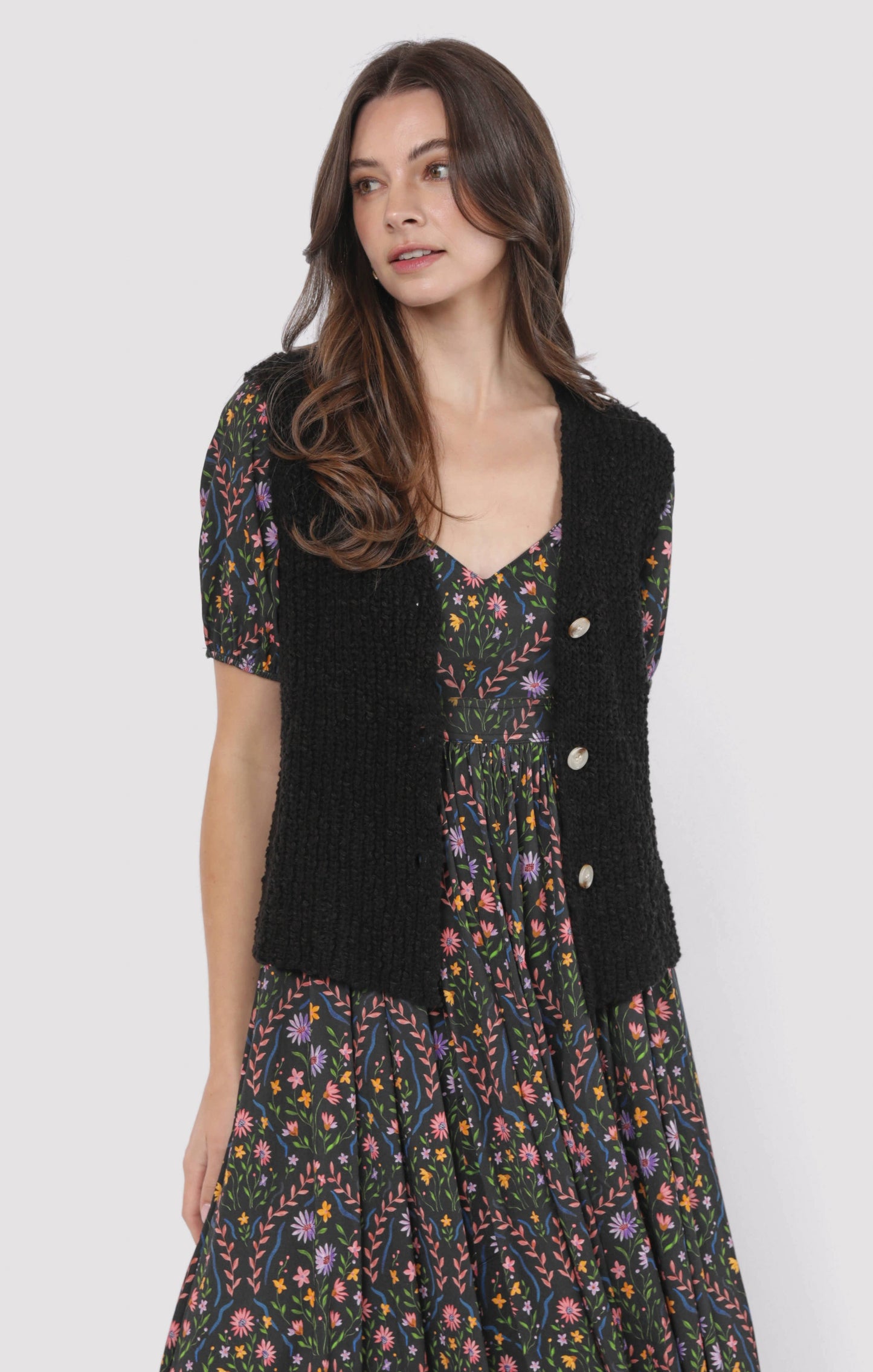  Arlo Cardi Vest, Black | Sadie & Sage