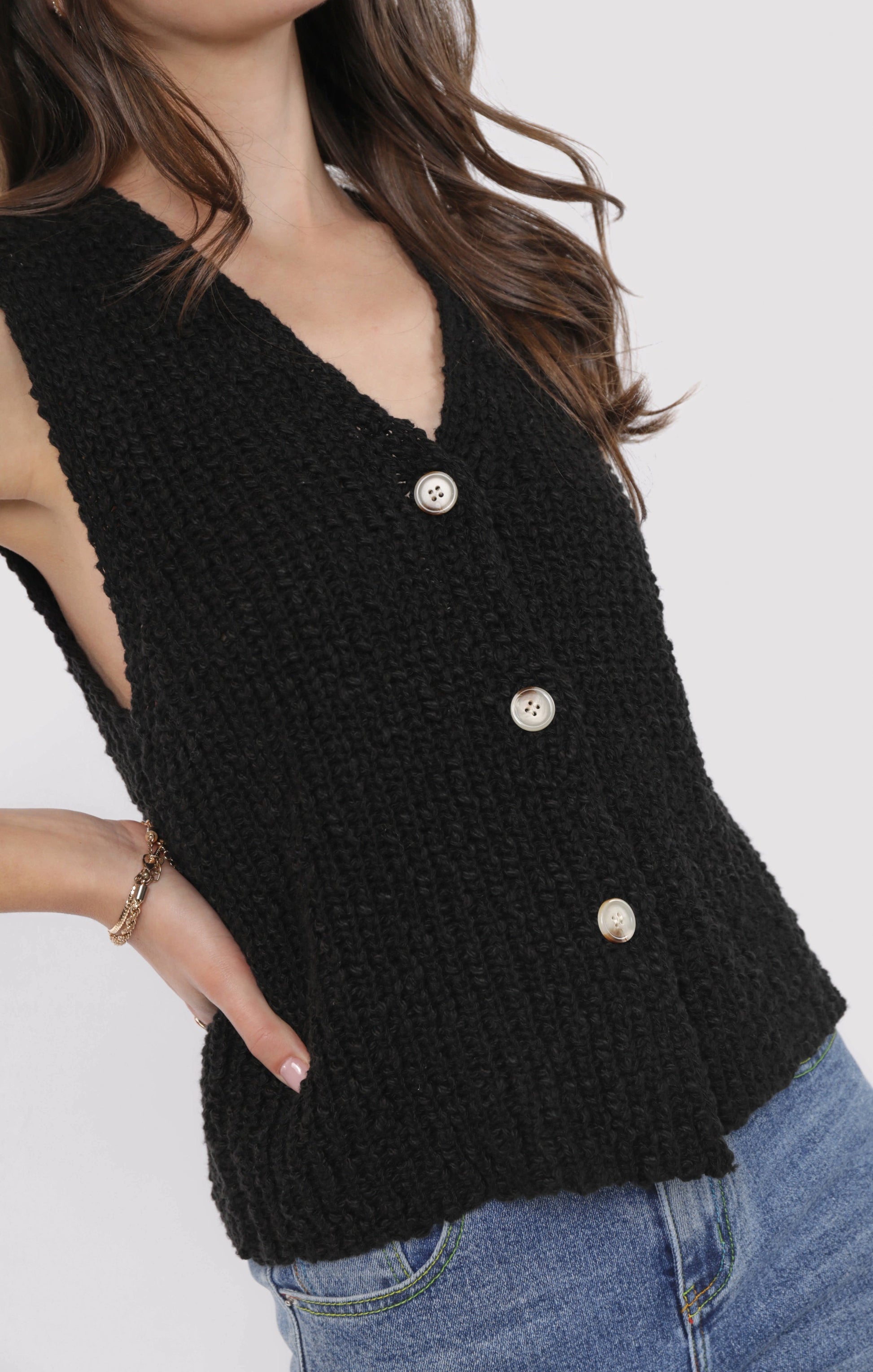  Arlo Cardi Vest, Black | Sadie & Sage