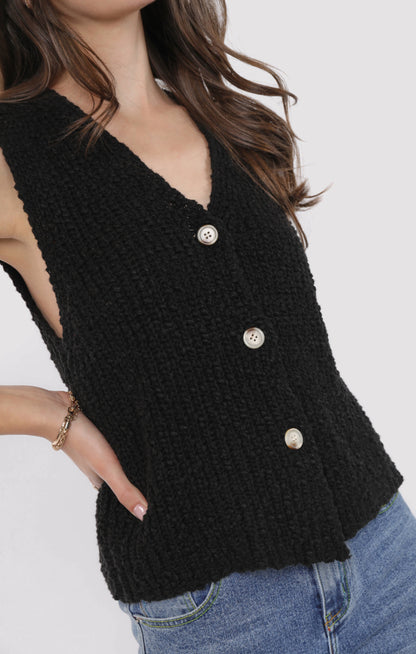  Arlo Cardi Vest, Black | Sadie & Sage