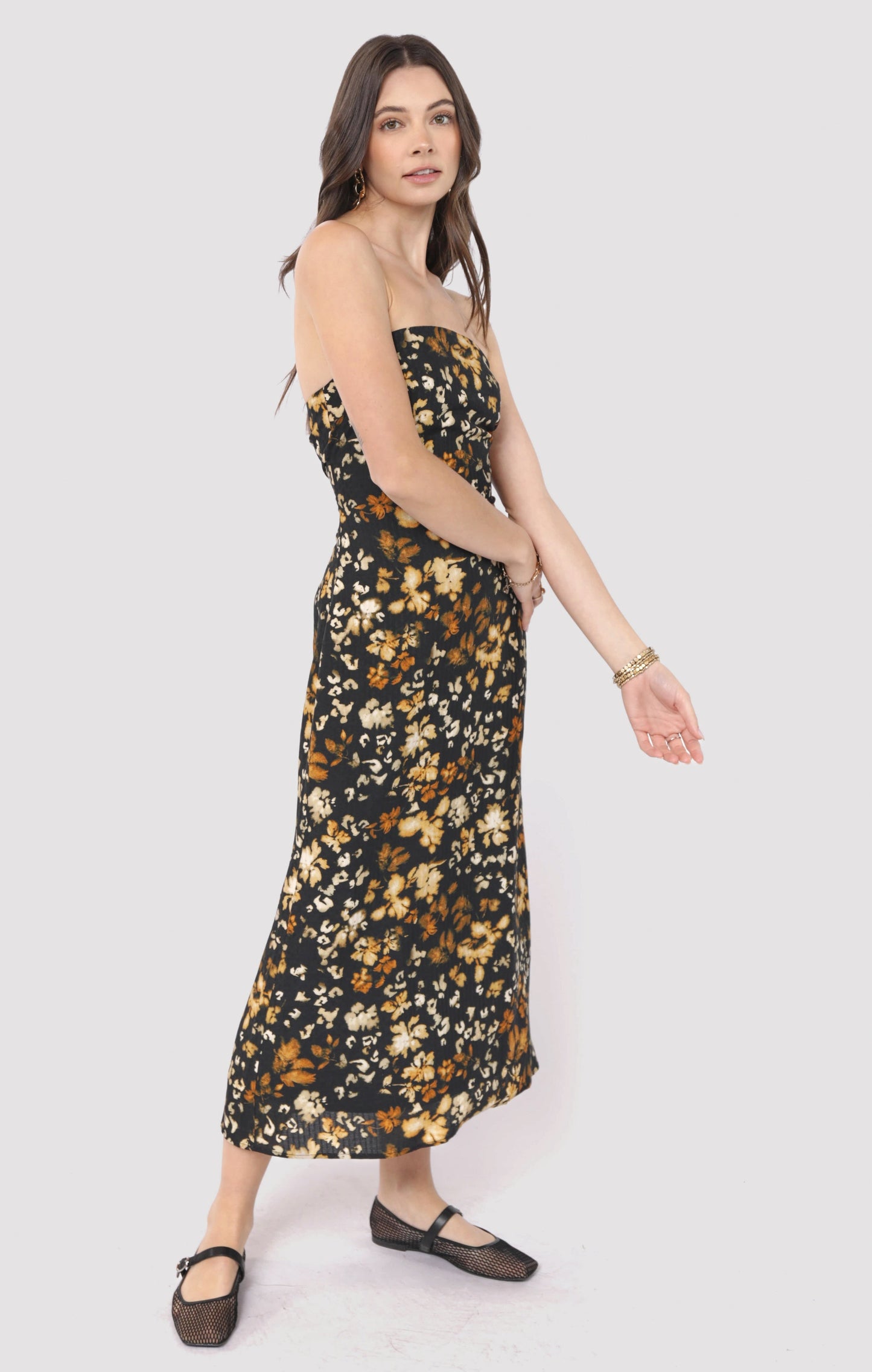  With Ease Tube Midi Dress, Black Multi | Sadie & Sage