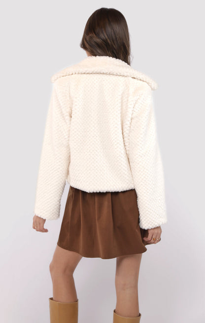  So So Soft Faux Fur Coat, Ivory | Sadie & Sage