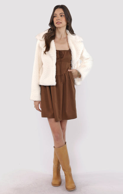  So So Soft Faux Fur Coat, Ivory | Sadie & Sage