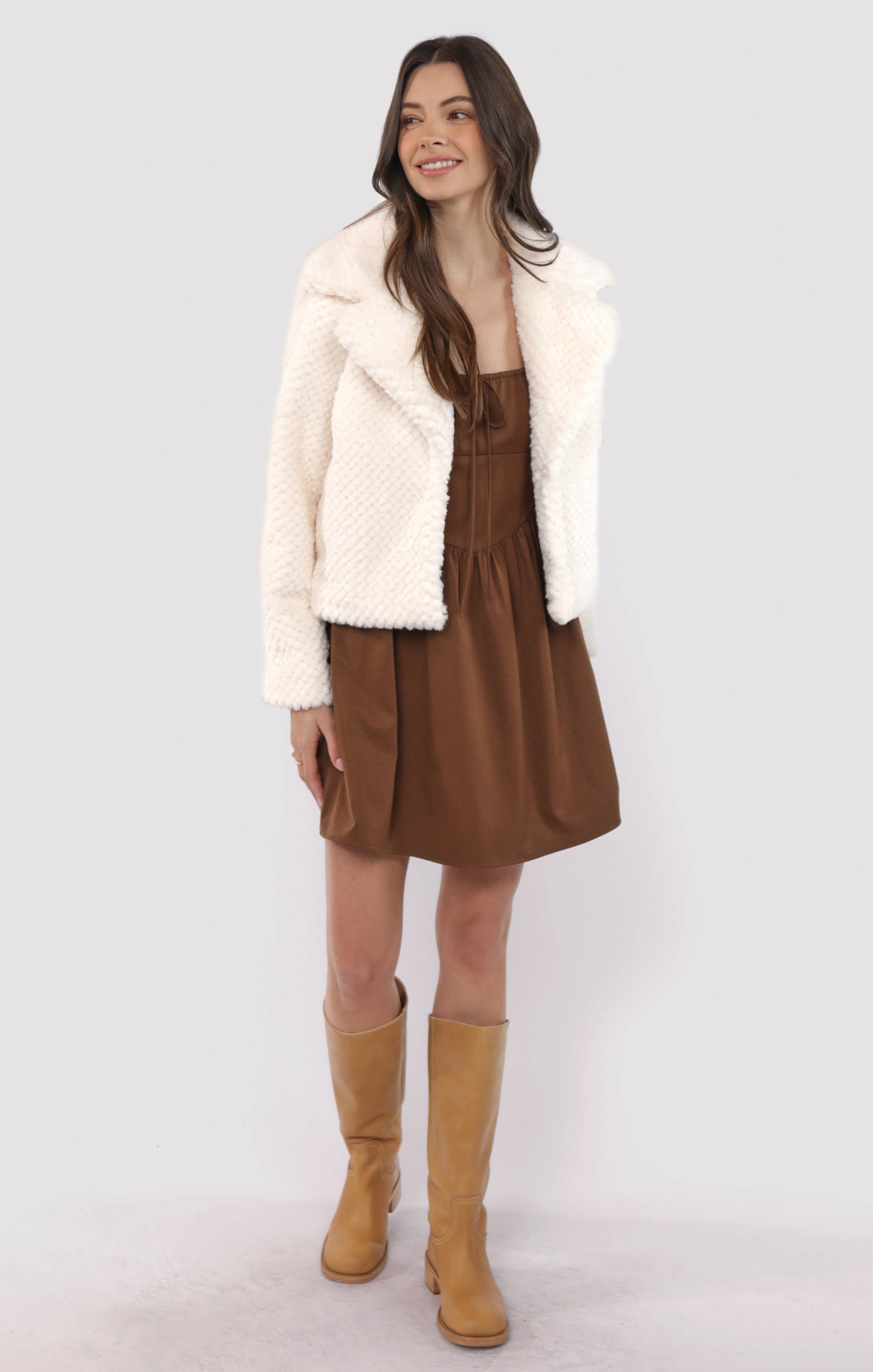  So So Soft Faux Fur Coat, Ivory | Sadie & Sage
