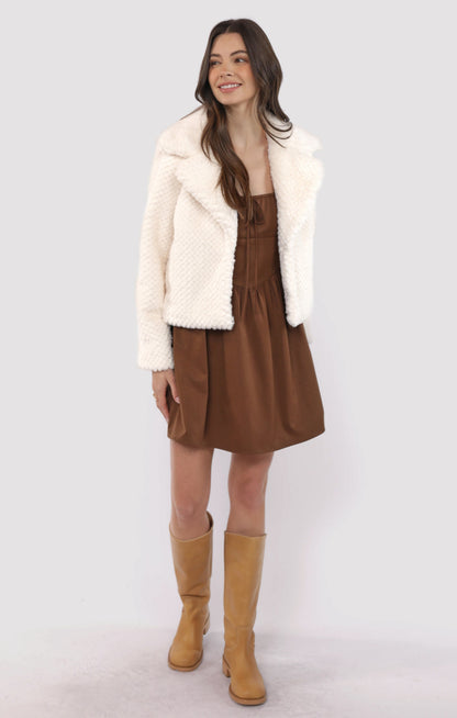  So So Soft Faux Fur Coat, Ivory | Sadie & Sage