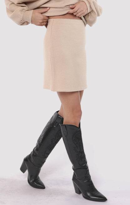  On A Stroll Knit Mini Skirt, Cream | Sadie & Sage