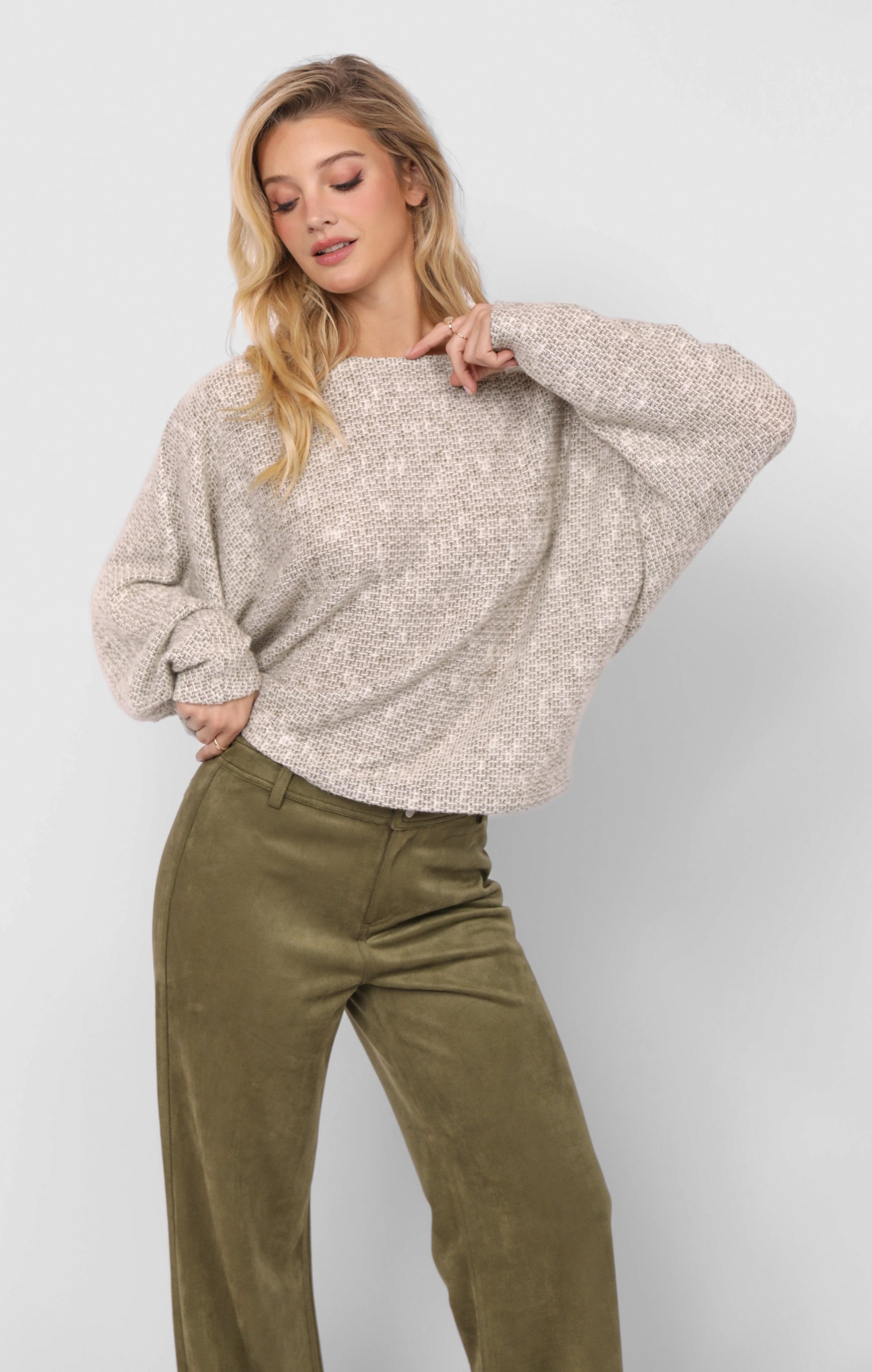  Billie Dolman Sleeve Knit Top, Olive | Sadie & Sage