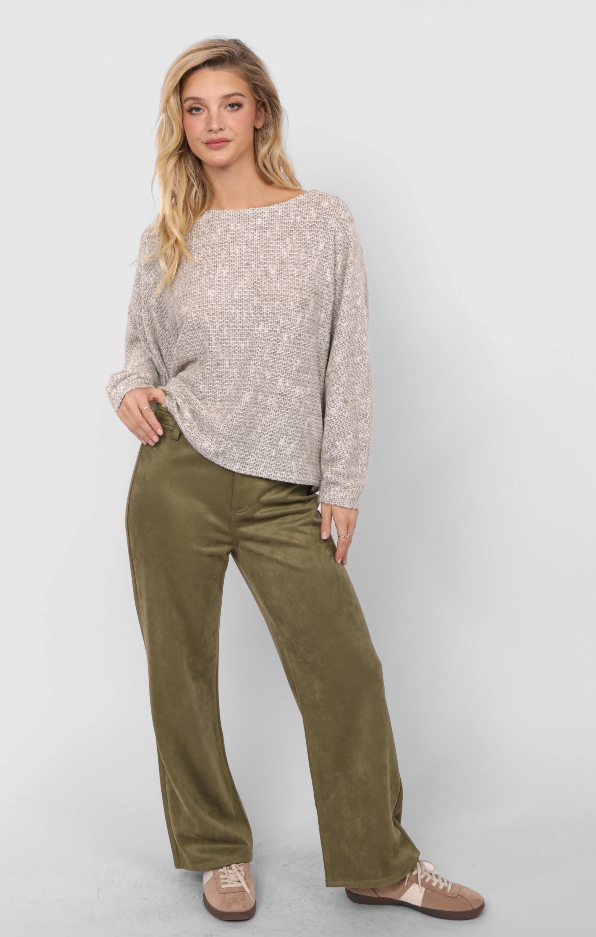  Billie Dolman Sleeve Knit Top, Olive | Sadie & Sage