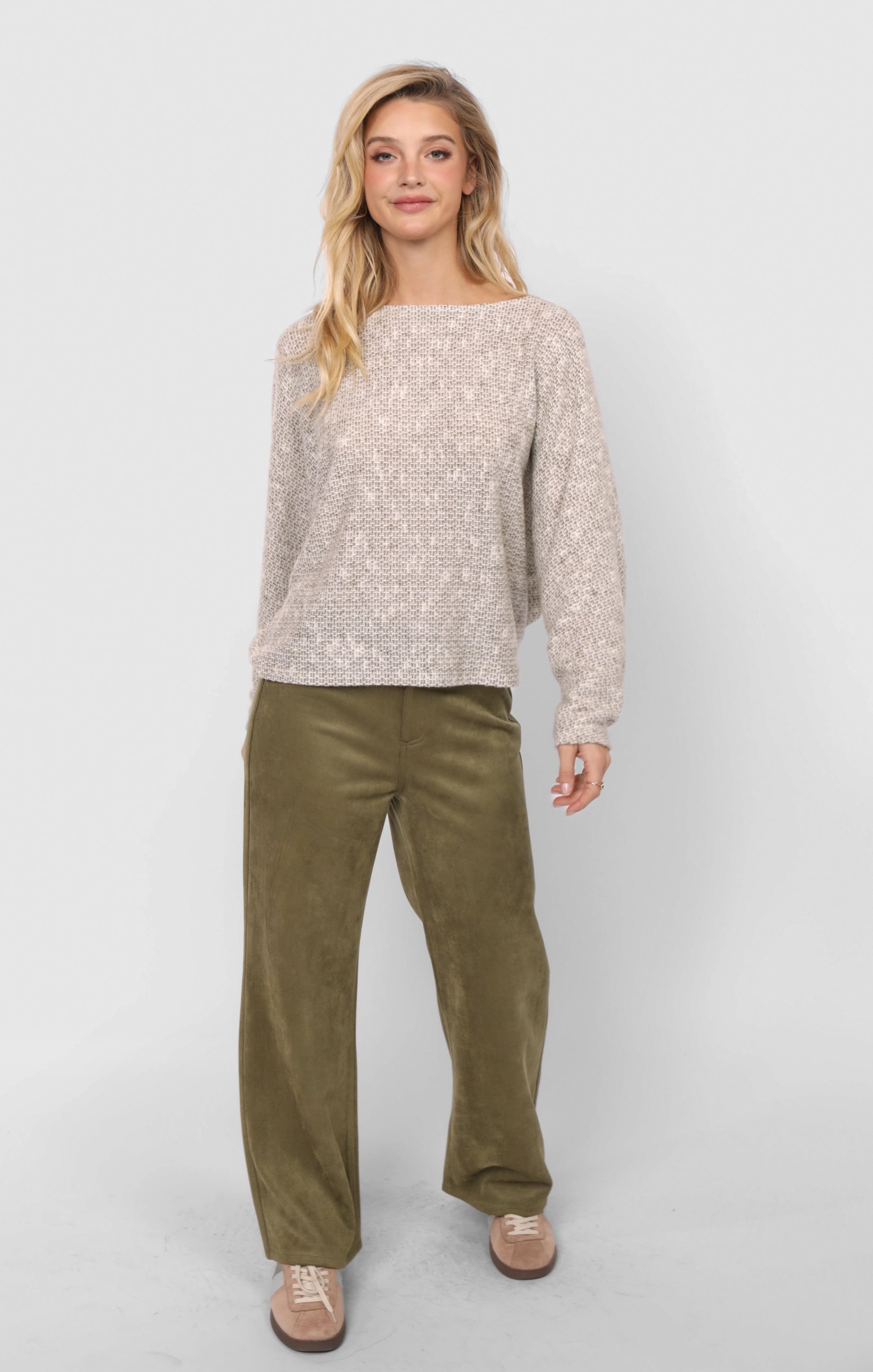  Billie Dolman Sleeve Knit Top, Olive | Sadie & Sage