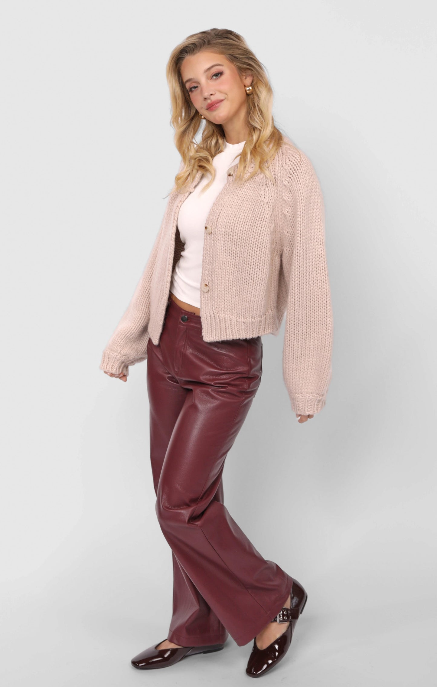  Dance More Buttoned Cardigan, Blush | Sadie & Sage
