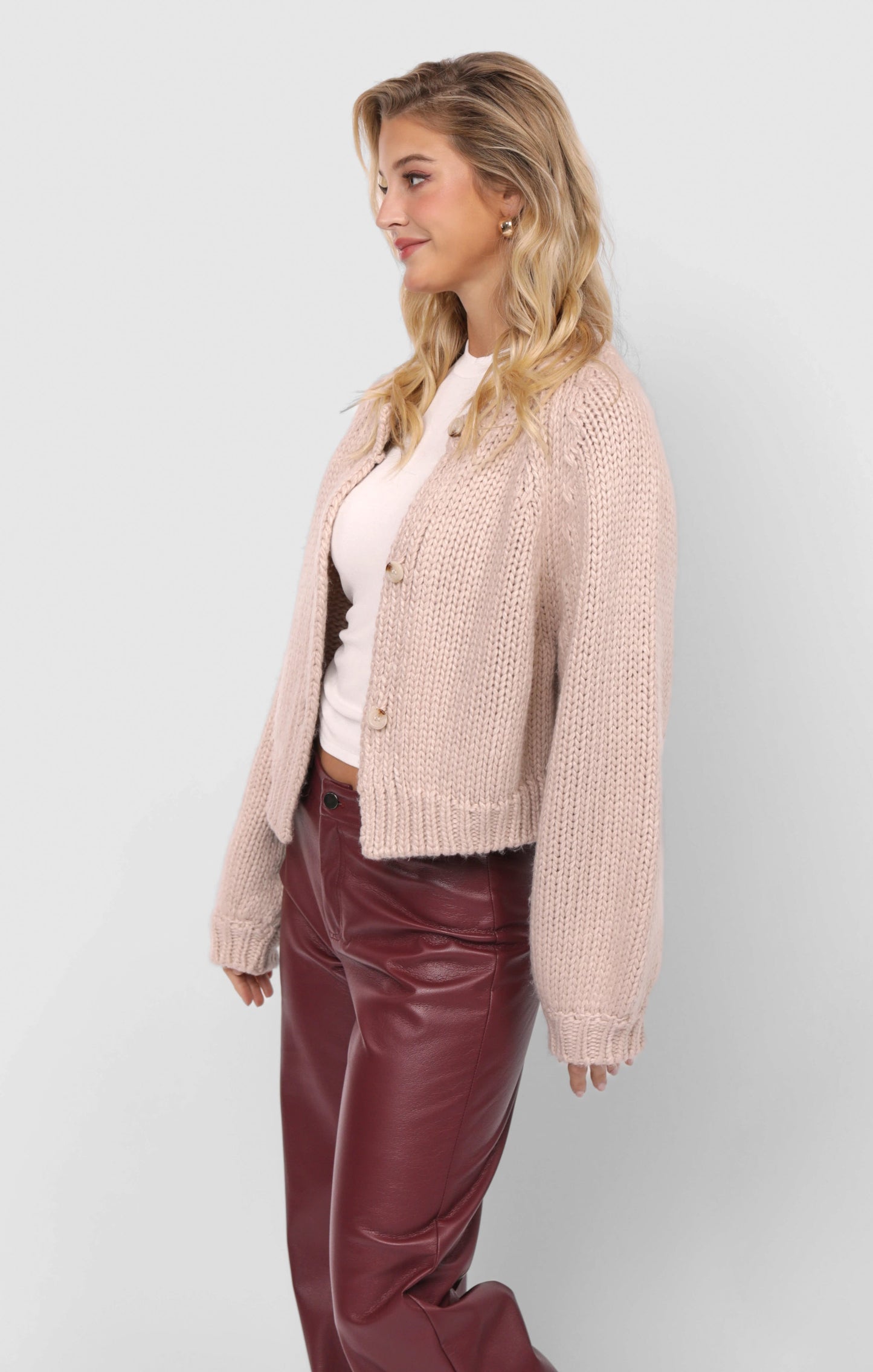  Dance More Buttoned Cardigan, Blush | Sadie & Sage