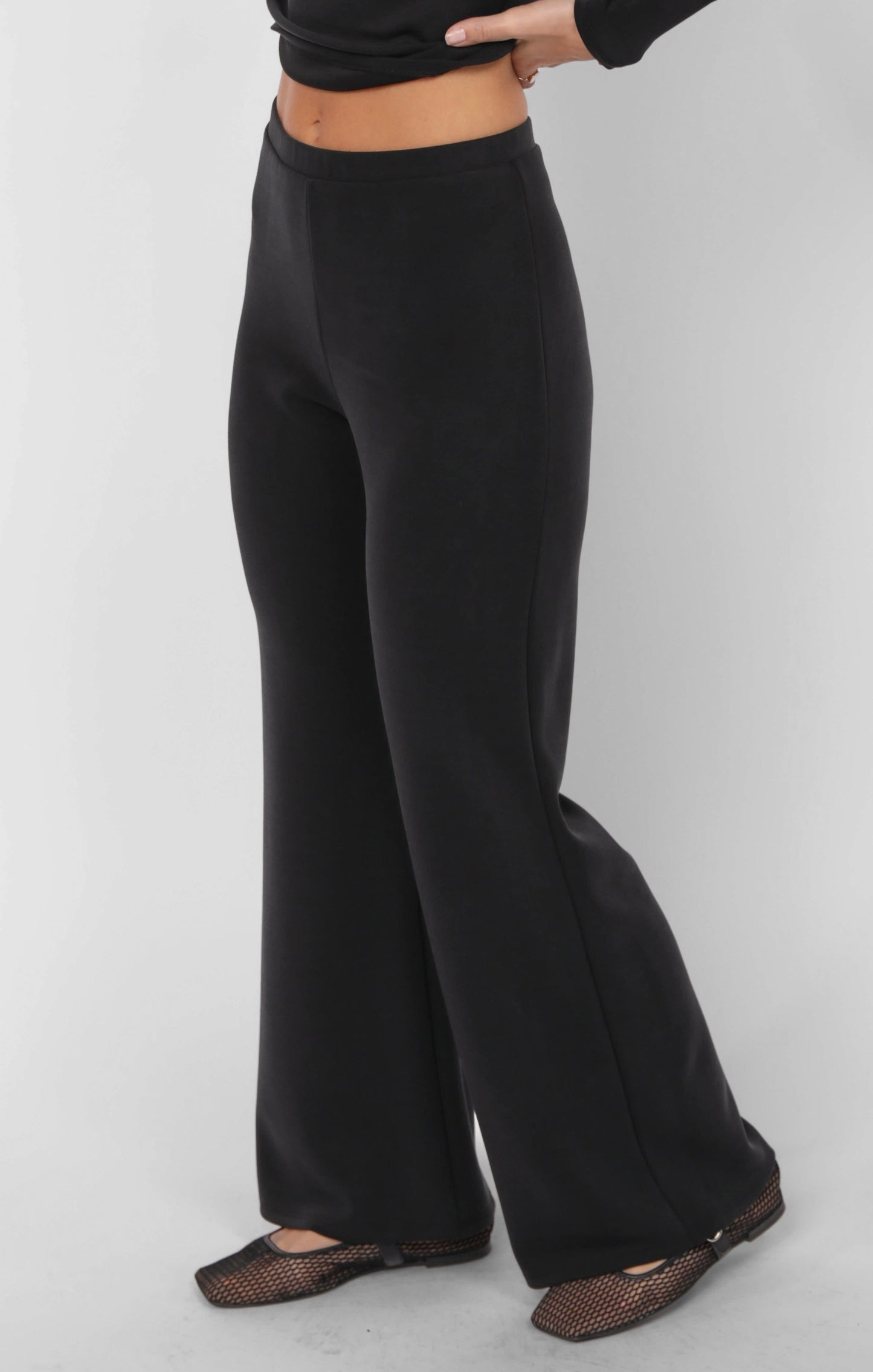  Hustle Knit Wide Leg Pants, Black | Sadie & Sage