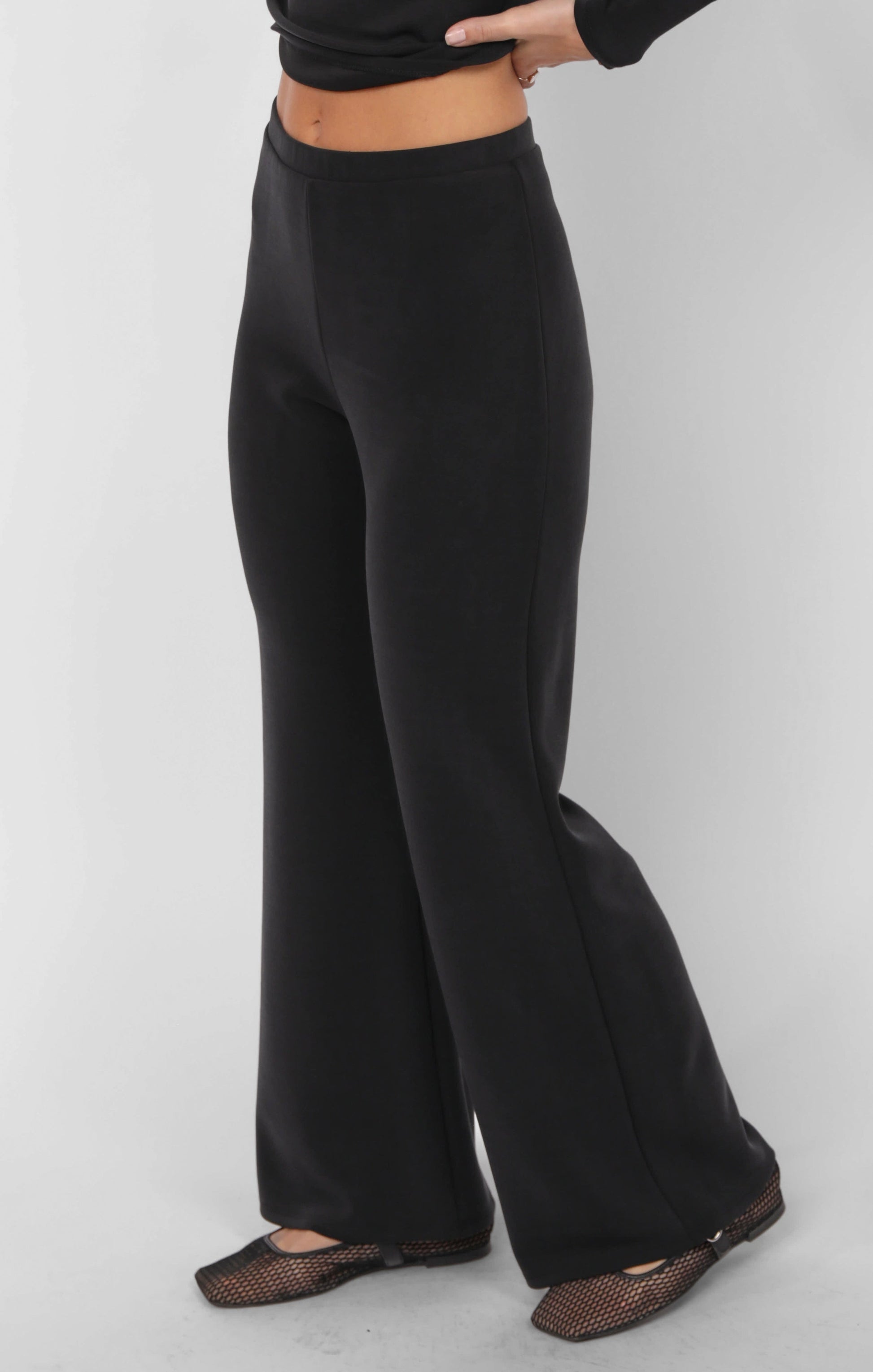  Hustle Knit Wide Leg Pants, Black | Sadie & Sage
