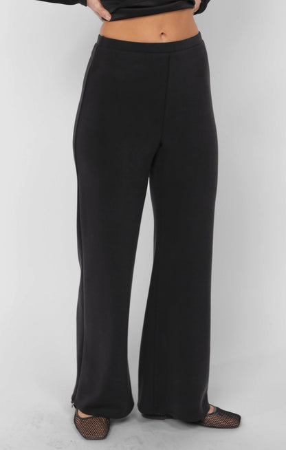  Hustle Knit Wide Leg Pants, Black | Sadie & Sage