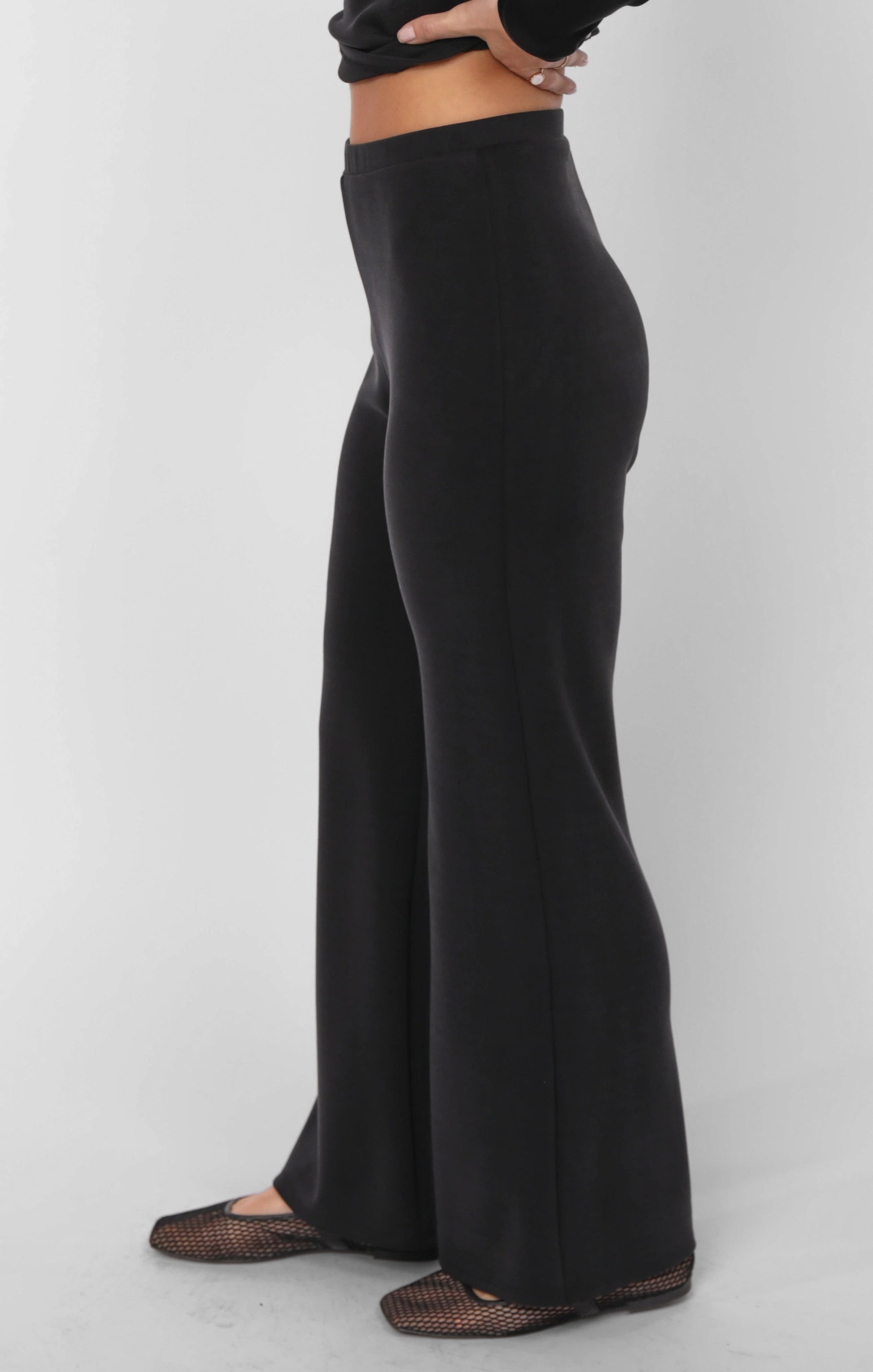 Hustle Knit Wide Leg Pants, Black | Sadie & Sage