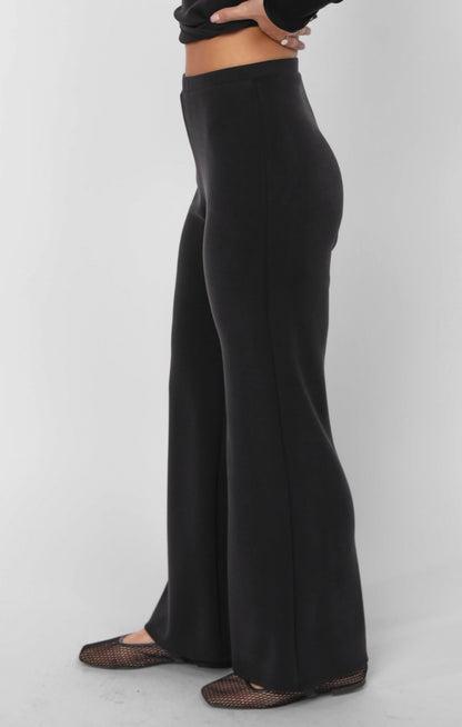  Hustle Knit Wide Leg Pants, Black | Sadie & Sage