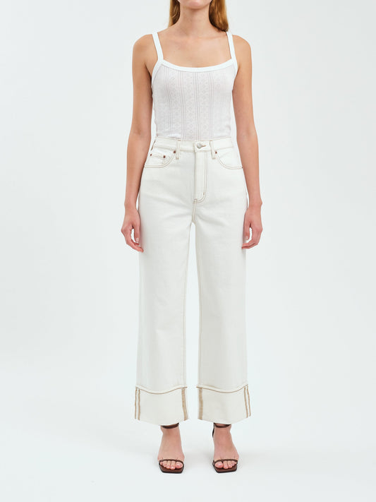  Eastside Loose Cuffed Jeans, Vanilla | Daze