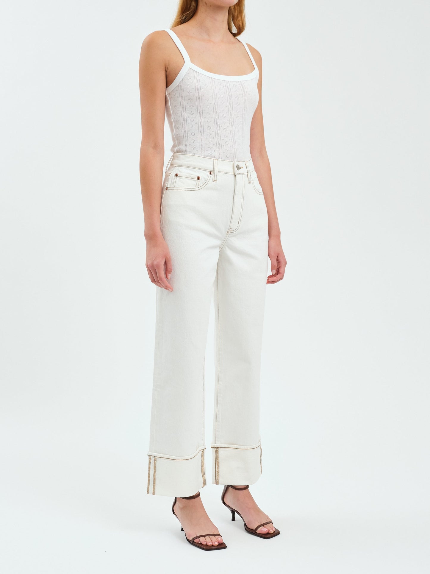  Eastside Loose Cuffed Jeans, Vanilla | Daze