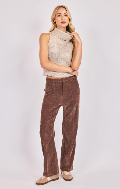  Saylor Turtleneck Sleeveless Sweater, Oatmeal | Sadie & Sage