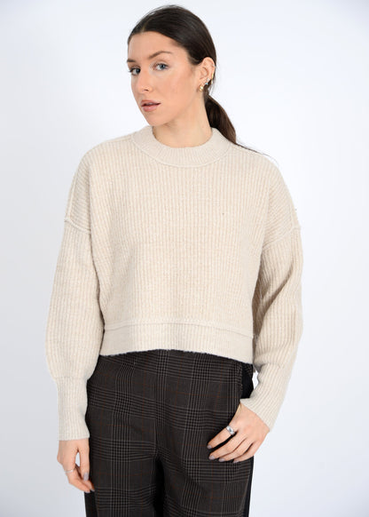  Sumire Crewneck Pullover Sweater, Natural Mix | RD Style