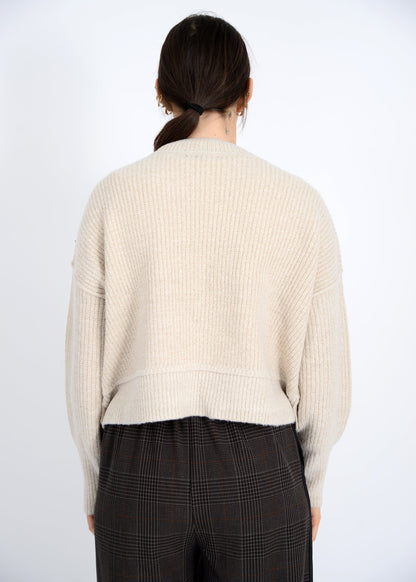  Sumire Crewneck Pullover Sweater, Natural Mix | RD Style