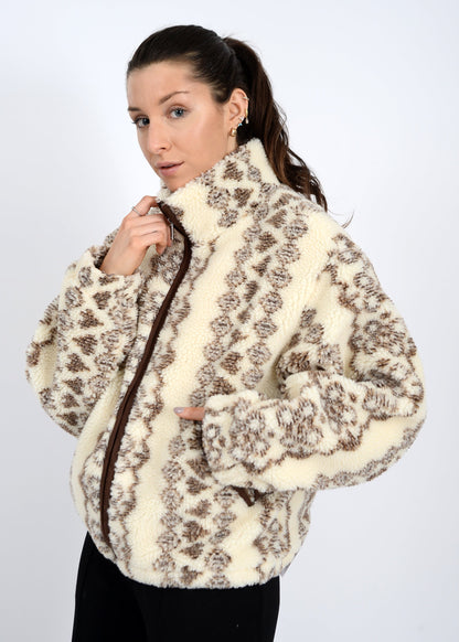  Whistler Sherpa Zip Front Jacket, Brown | RD Style