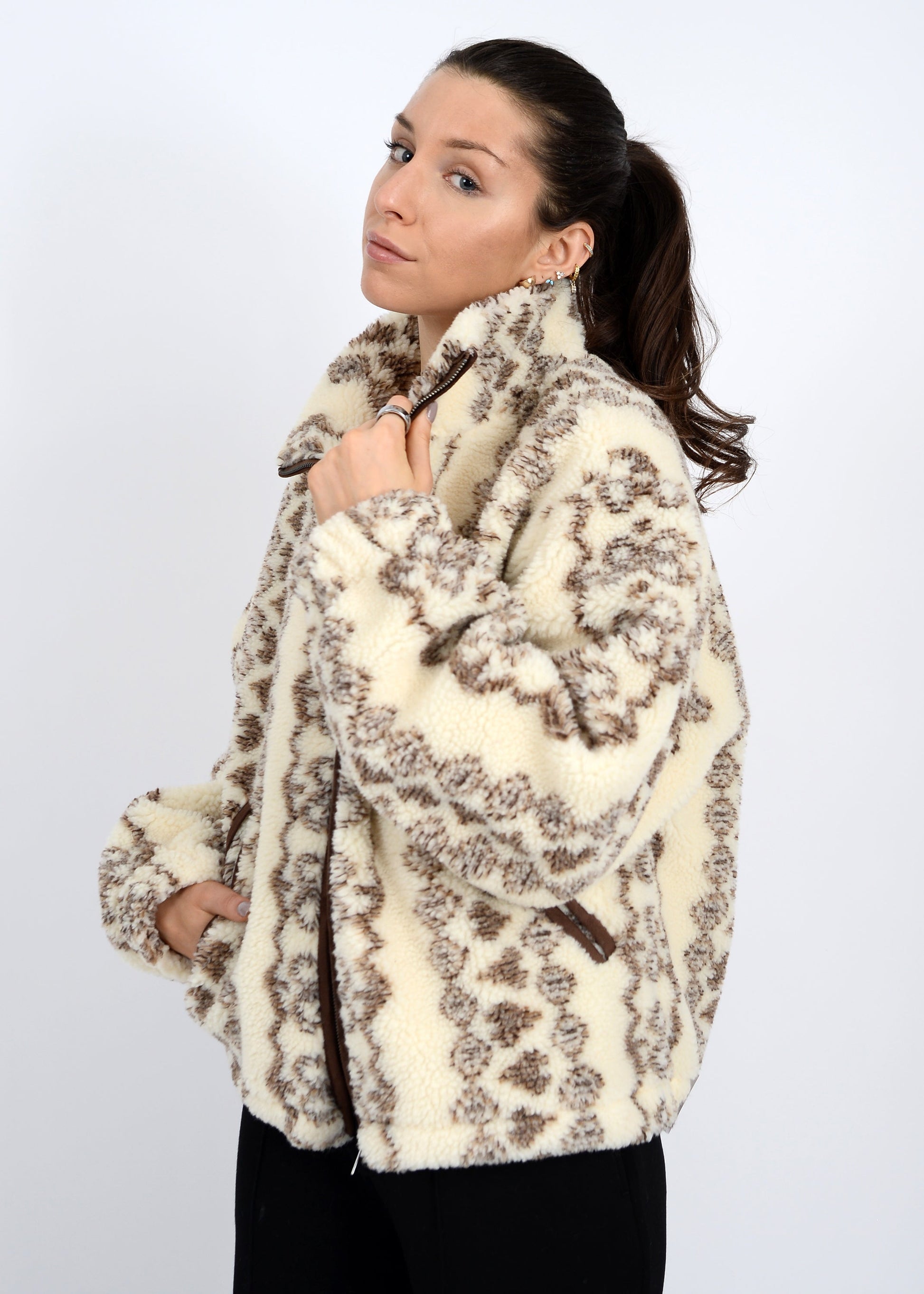  Whistler Sherpa Zip Front Jacket, Brown | RD Style