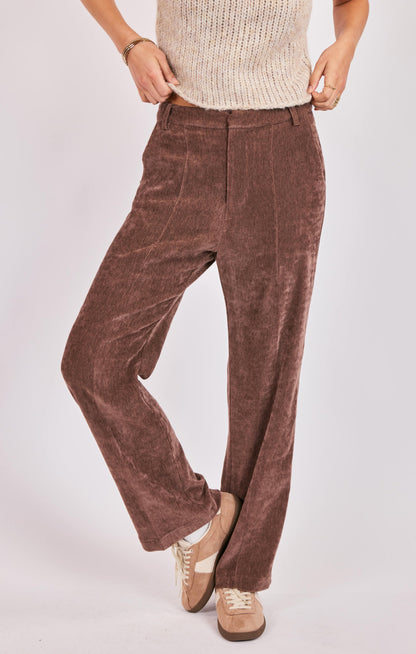  Penthouse Pintuck Pants, Brown | Sadie & Sage