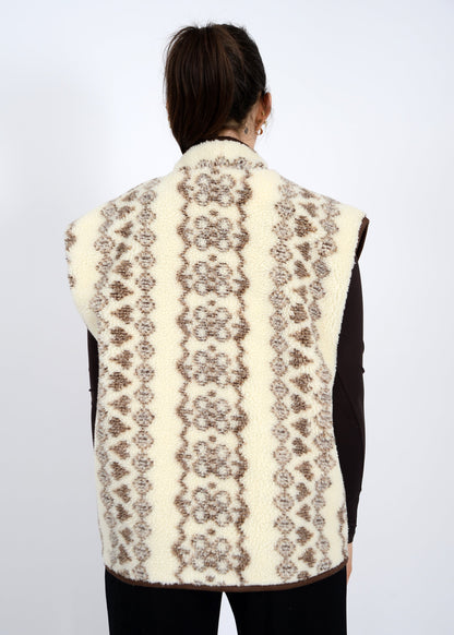  Banff Sherpa Zip Front Vest, Brown | RD Style