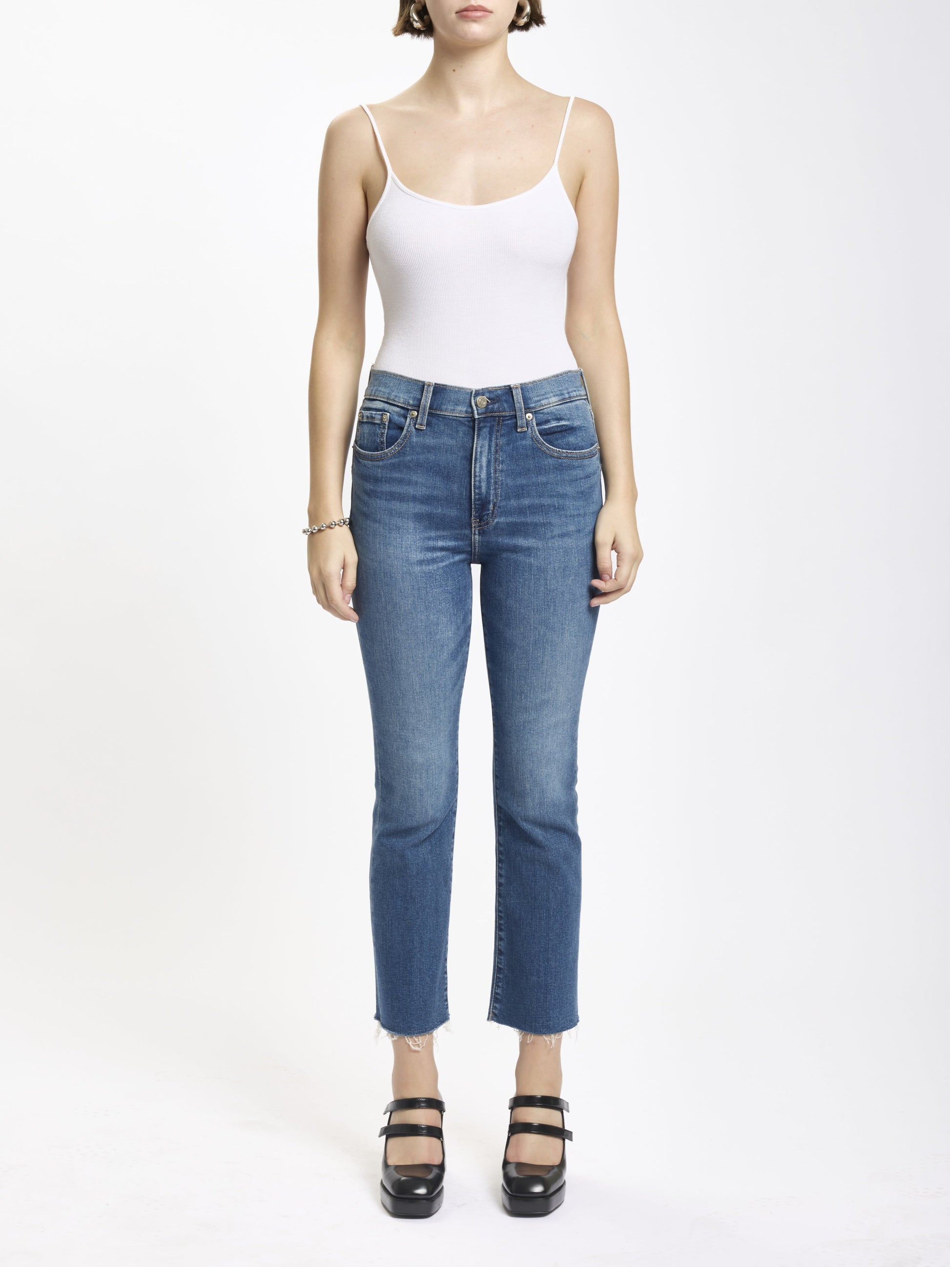  Shy Girl High Rise Crop Flare Jeans, Influencer | Daze