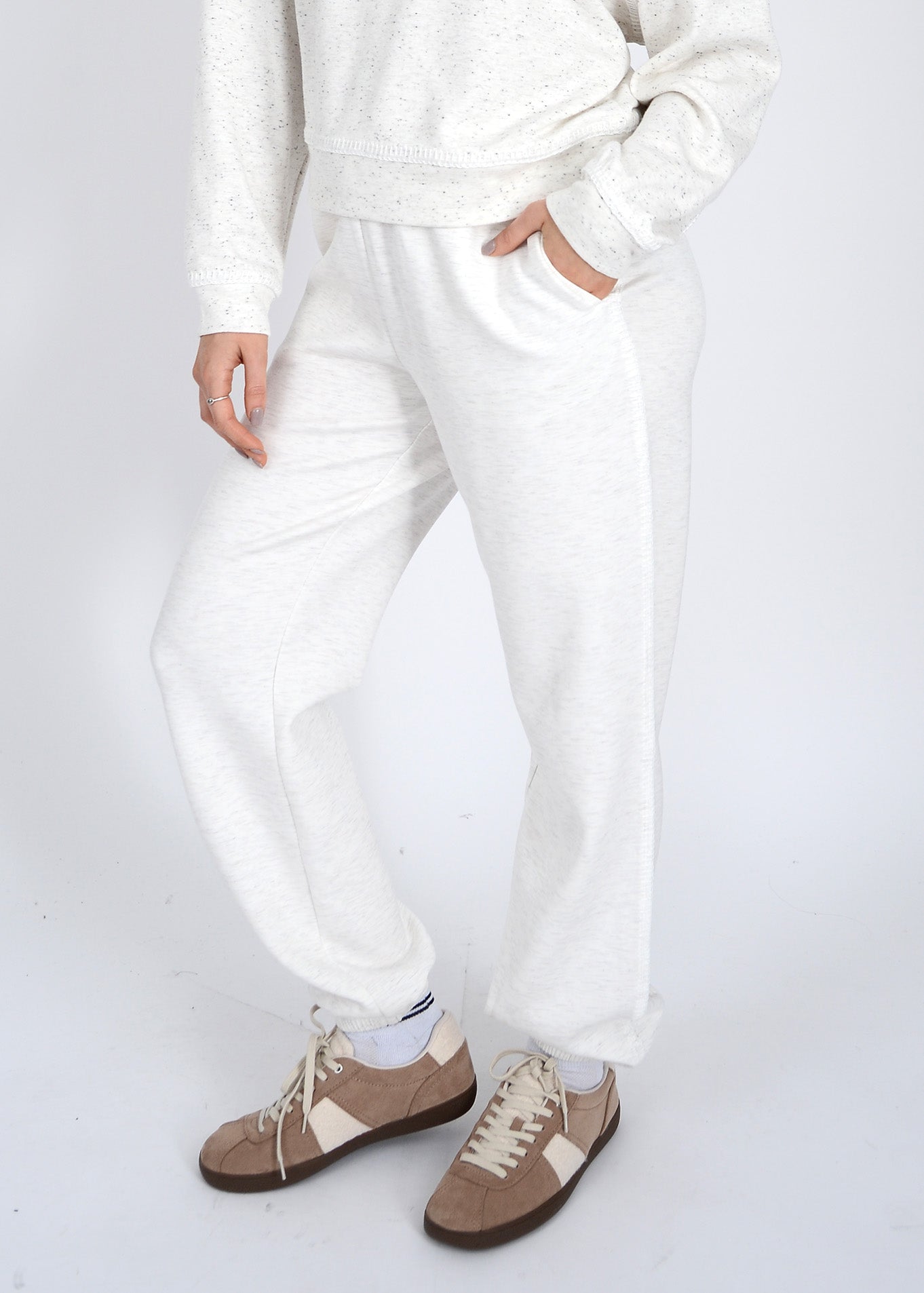  Josie Pull On Jogger, Ivory Melange | RD Style