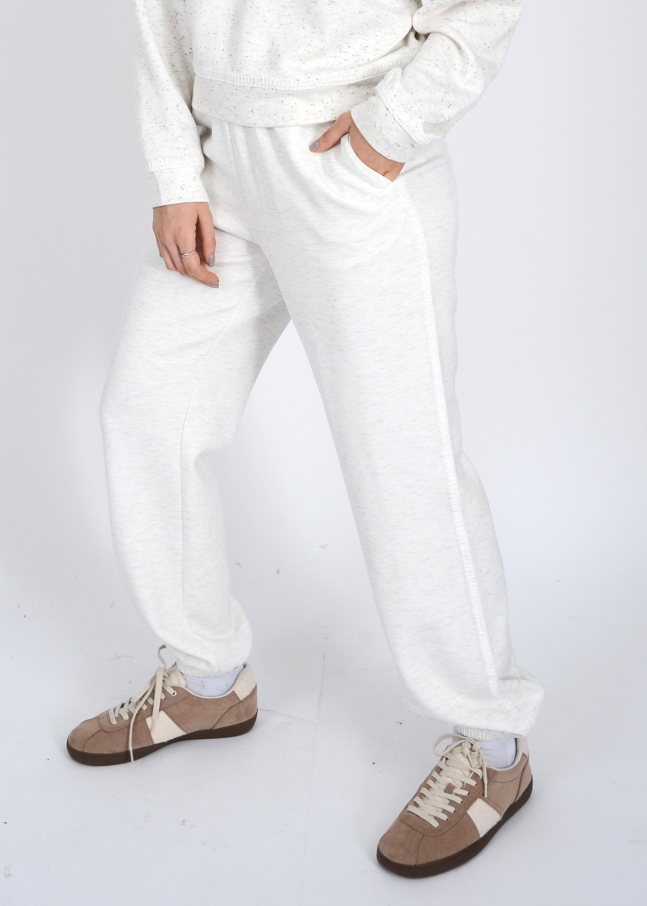  Josie Pull On Jogger, Ivory Melange | RD Style